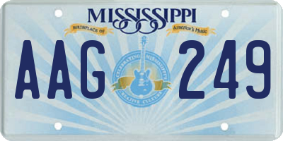 MS license plate AAG249