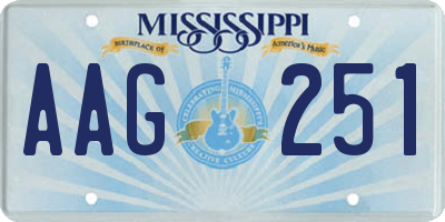 MS license plate AAG251
