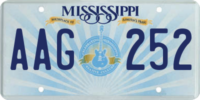 MS license plate AAG252