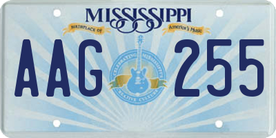 MS license plate AAG255