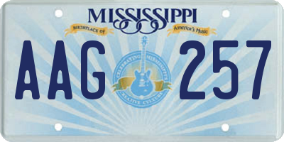 MS license plate AAG257
