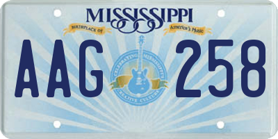 MS license plate AAG258