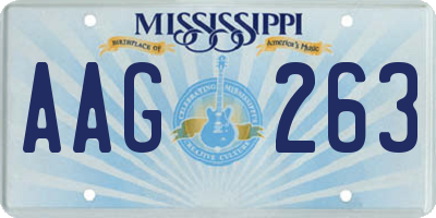 MS license plate AAG263