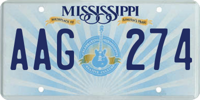 MS license plate AAG274