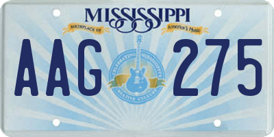 MS license plate AAG275