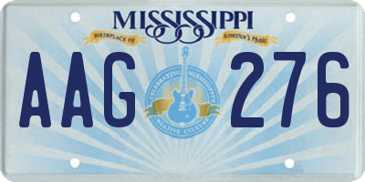 MS license plate AAG276