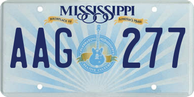 MS license plate AAG277