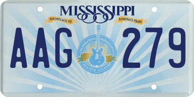 MS license plate AAG279