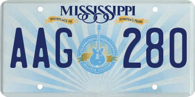 MS license plate AAG280