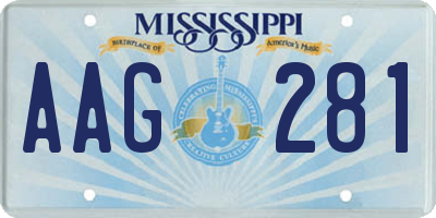 MS license plate AAG281