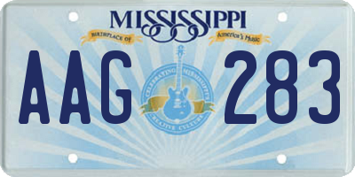 MS license plate AAG283