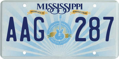 MS license plate AAG287