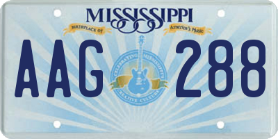 MS license plate AAG288