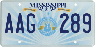 MS license plate AAG289