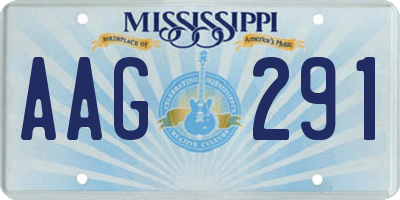 MS license plate AAG291