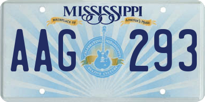 MS license plate AAG293