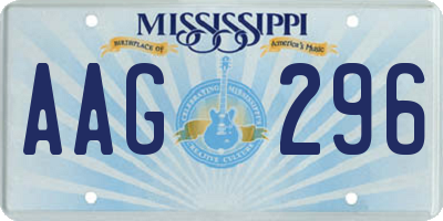 MS license plate AAG296