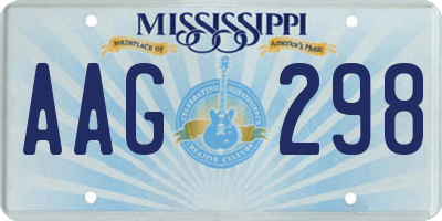 MS license plate AAG298