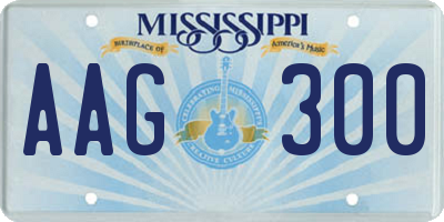 MS license plate AAG300