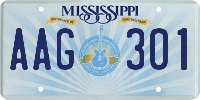 MS license plate AAG301