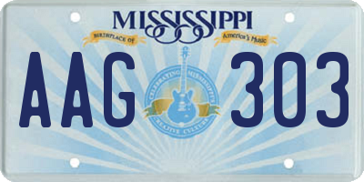 MS license plate AAG303