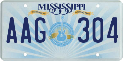 MS license plate AAG304