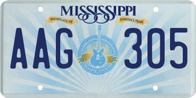 MS license plate AAG305