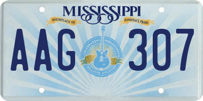 MS license plate AAG307