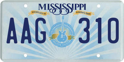 MS license plate AAG310