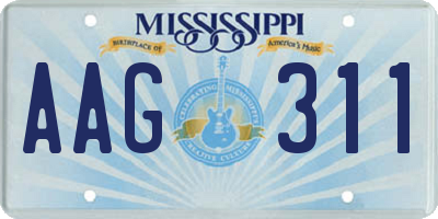 MS license plate AAG311