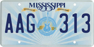 MS license plate AAG313