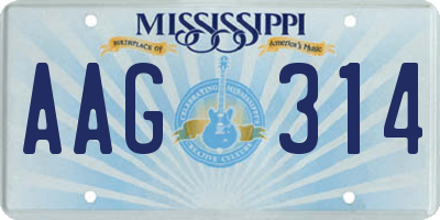 MS license plate AAG314