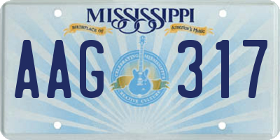 MS license plate AAG317