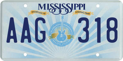 MS license plate AAG318