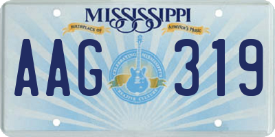 MS license plate AAG319