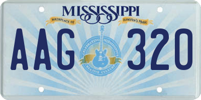 MS license plate AAG320