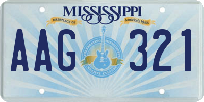 MS license plate AAG321