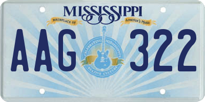 MS license plate AAG322