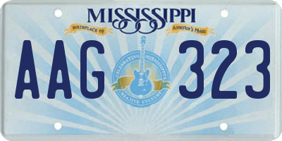 MS license plate AAG323