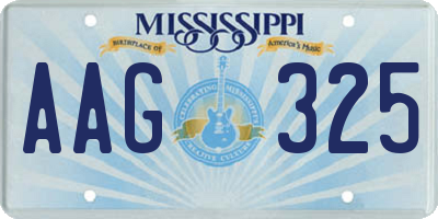 MS license plate AAG325