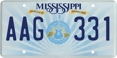 MS license plate AAG331