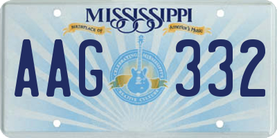 MS license plate AAG332