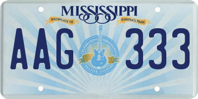 MS license plate AAG333