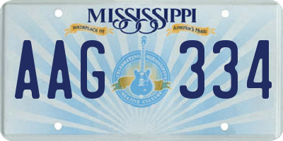 MS license plate AAG334