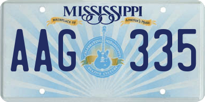 MS license plate AAG335