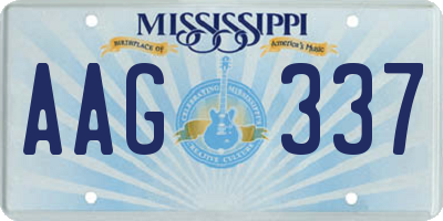 MS license plate AAG337