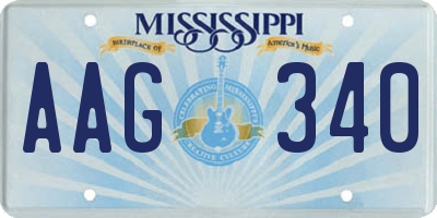 MS license plate AAG340