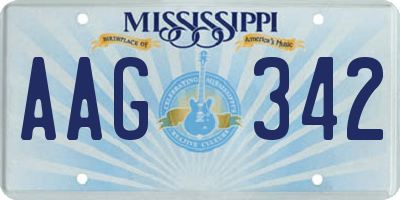 MS license plate AAG342