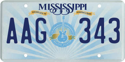 MS license plate AAG343