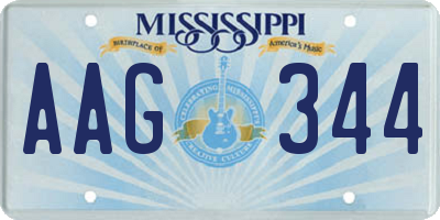 MS license plate AAG344